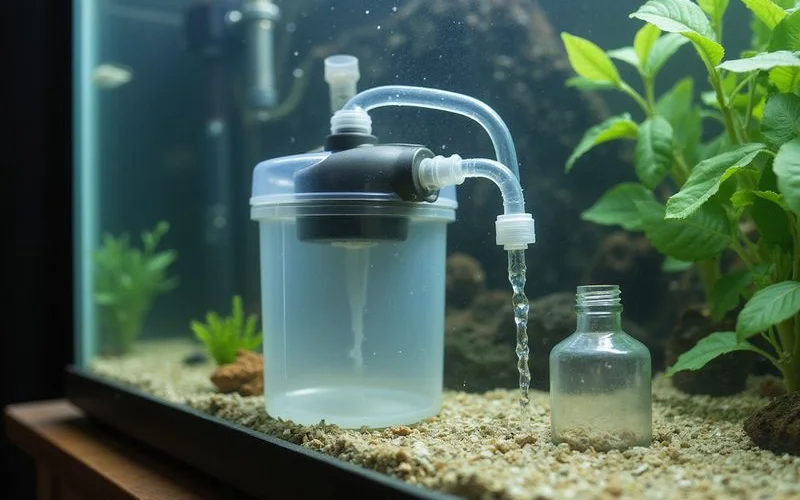Fluval canister filter set up on a 75-gallon freshwater aquarium