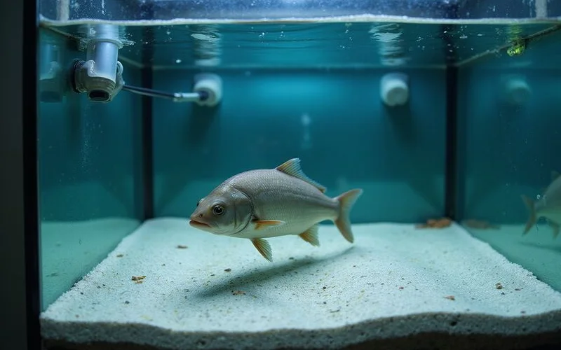 Marine hospital tank set up to isolate a sick fish